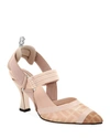Fendi Colibri 85mm Ff Mesh Slingback High-heel Pumps In Beige