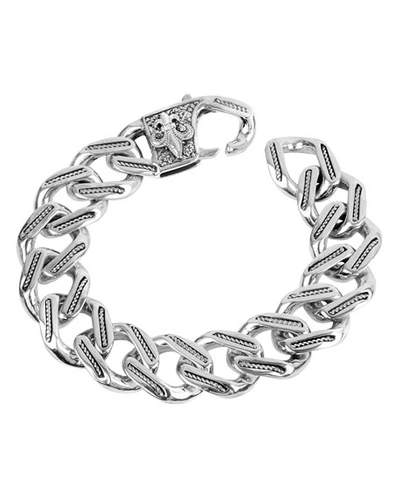 Konstantino Men's Carved Silver Chain Link Bracelet