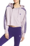 Adidas Originals Adicolor Cropped Hoodie In Lilac-purple