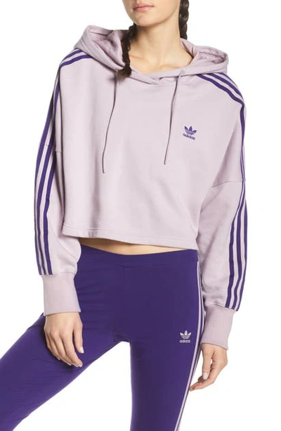 Adidas Originals Adicolor Cropped Hoodie In Lilac-purple