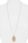 Kendra Scott Reid Long Faceted Pendant Necklace In Rs Gld/dusted Pink Illusion