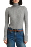 Alex Mill Multi Rib Wool Blend Turtleneck Sweater In Heather