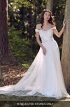 MARCHESA NOTTE LAURA FLORAL OFF THE SHOULDER WEDDING DRESS,NB05G0893