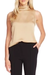 VINCE CAMUTO MOCK NECK HAMMERED SATIN SLEEVELESS TOP,9169027