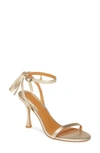 Jaggar Bow Ankle Strap Sandal In Gold Metallic