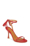 Jaggar Bow Ankle Strap Sandal In Red