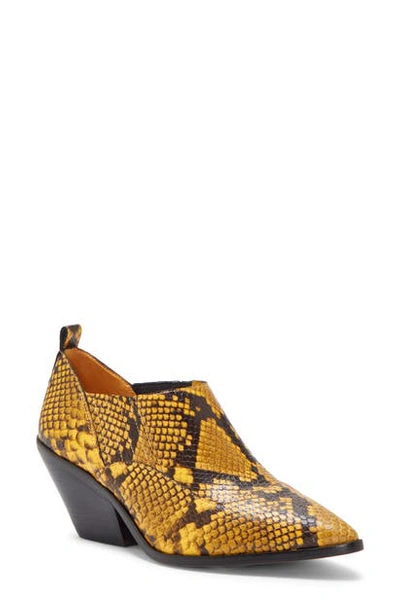 Vince Camuto Jetera Bootie In Gold Mustard Leather