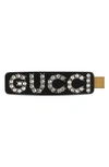 Gucci Women Crystal-logo Single Hair Clip In Crystal