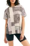 Free People Clarity Cotton Blend Tee In Black And White Combo
