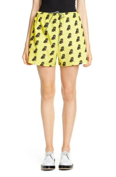 Ashley Williams Cat Print Tropic Poplin Shorts In Tina Cat