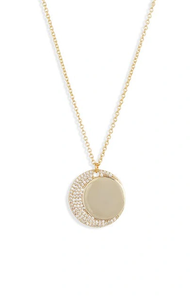 Jules Smith Moon Crystal Pendant Necklace In Gold