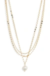 JULES SMITH LAYERED IMITATION PEARL NECKLACE,12647N-001