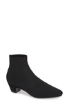 Eileen Fisher Purl Stretch-knit Fabric Booties In Black Stretch Fabric