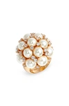 Kate Spade Nouveau Pearls Imitation Pearl Cluster Ring In White Multi