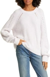 AUTUMN CASHMERE SHAKER STITCH CASHMERE & WOOL BLEND SWEATER,RH11515E