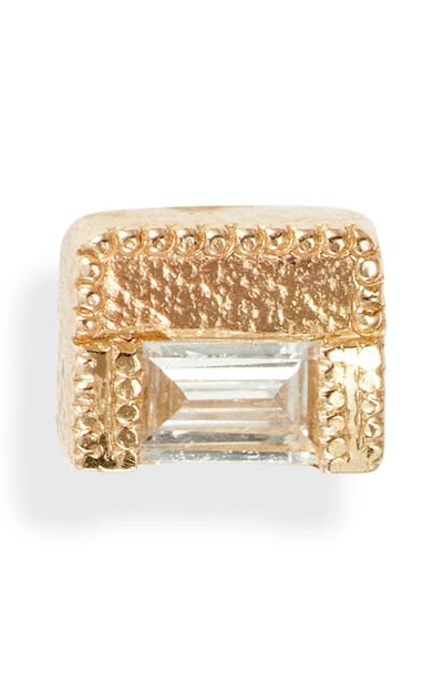 Jennie Kwon Designs Baguette Diamond Block Stud Earring In Yellow Gold/ Diamond