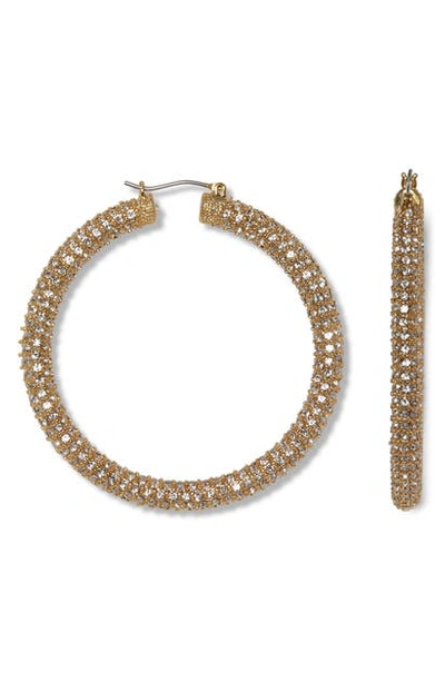 Vince Camuto Pave Tubular Hoop Earrings In Gold
