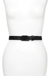Balenciaga Interlocking B Logo Buckle Leather Belt In Black