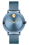 Movado Bold Evolution Quartz Ladies Watch 3600675 In Blue / Gold Tone / Yellow