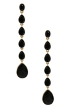Ettika Crystallized Drop Earrings In Black