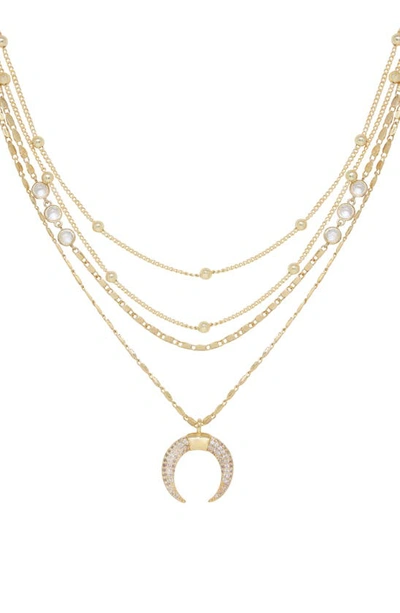 ETTIKA ETTIKA CRESCENT HORN MULTISTRAND PENDANT NECKLACE,N1930.G