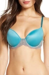 Wacoal Lace Affair Underwire Contour Bra In Pagoda Blue/ Twilight Mauve