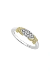 Lagos Caviar Lux Double X Diamond Pavé Ring In Two Tone/ Diamond