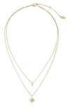 Ettika Layered Starburst Crystal Necklace In Gold