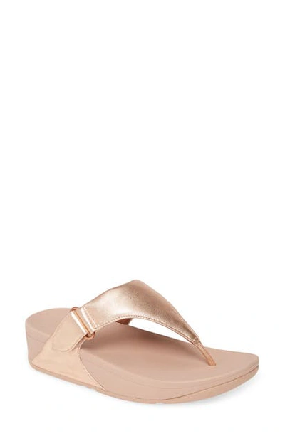 Fitflop Sarna Flip Flop In Rose Gold Leather