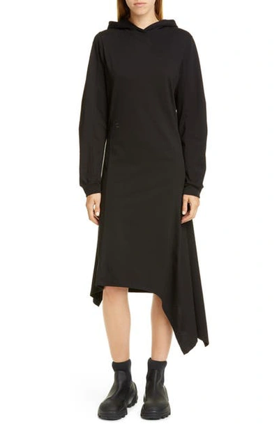 Alyx Long Sleeve Hooded Knit Midi Dress In Black