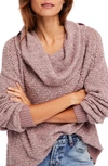 Free People By Your Side Sweater In Mauve