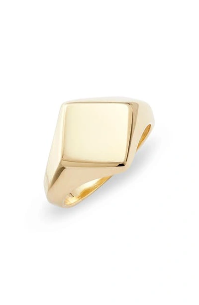 Argento Vivo Rhombus Signet Ring In Gold