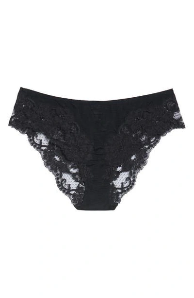 La Perla Souple Lace-trimmed Stretch-cotton Briefs In Black