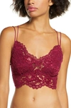 Free People Intimately Fp Celine Longline Lace Bralette In Mulberry