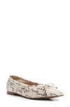Schutz Arissa Snakeskin Embossed Leather Ballet Flat In Natural Leather