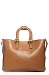 FENDI MEDIUM FF TOP HANDLE LEATHER TOTE,8BH368-A9Y0