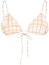 AMBRA MADDALENA GIGI CHECKED TRIANGLE BIKINI TOP