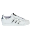 ADIDAS ORIGINALS WHITE SUPERSTAR SNEAKERS WITH SILVER STRIPES,11118775