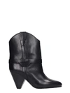 ISABEL MARANT DEANE HIGH HEELS ANKLE BOOTS IN BLACK LEATHER,11120716