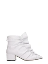 SERGIO ROSSI HIGH HEELS ANKLE BOOTS IN WHITE LEATHER,11120865