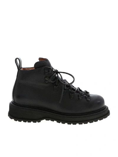 Buttero Zeno Black Leather Combat Boots