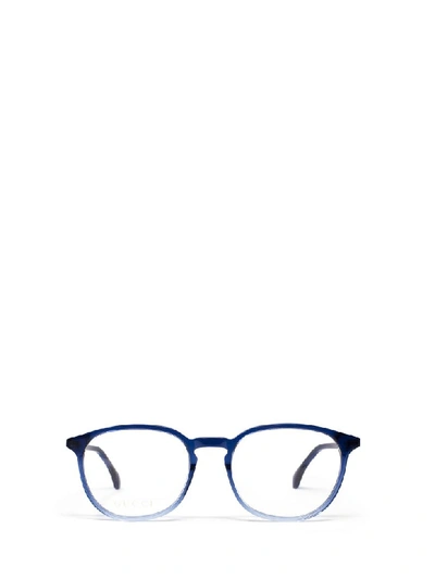 Gucci Shaded Acetate Oval Optical Glasses In Blue