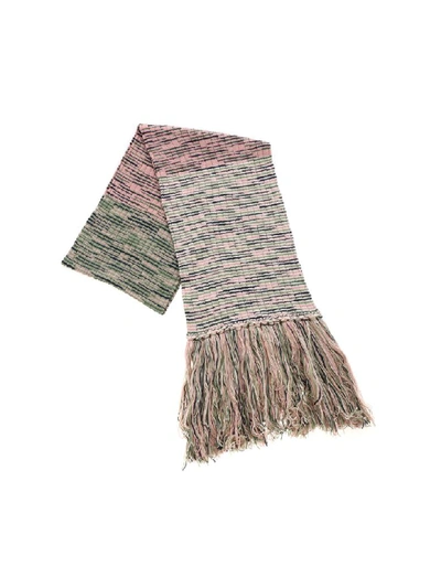 M Missoni Green Blue And Pink Knitted Scarf