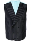 DOLCE & GABBANA DOUBLE-BREASTED PINSTRIPE WAISTCOAT