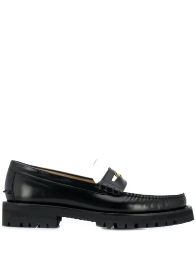 Versace Bi-colour Medusa Loafers In Black