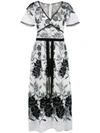 MARCHESA NOTTE EMBROIDERED FLORAL DRESS