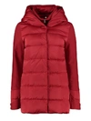 Herno Hooded Down Jacket With Removable Windblocker In Red