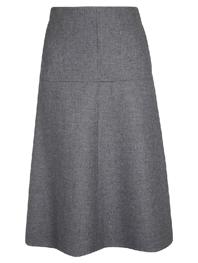 Stella Mccartney Wool Felt Coating Skirt In Grey Mélange