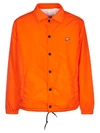 Msgm Overshirt Patch Jacket In Orange
