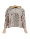 PINKO KNIT HOODIE WITH SEQUINS,11117279